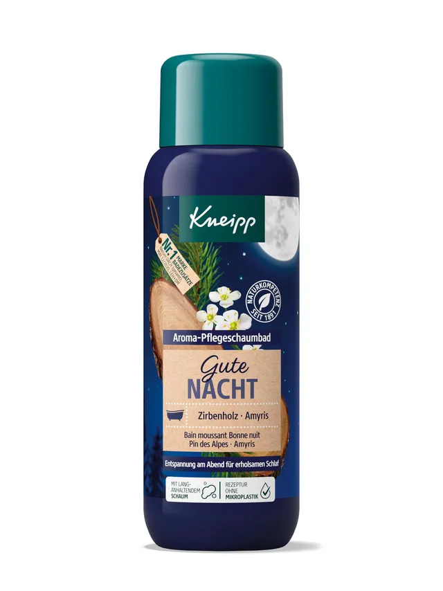 kneipp-aroma-pflegeschaumbad-gute-nacht-mit-zirbenholz-amyris-400-ml image 1