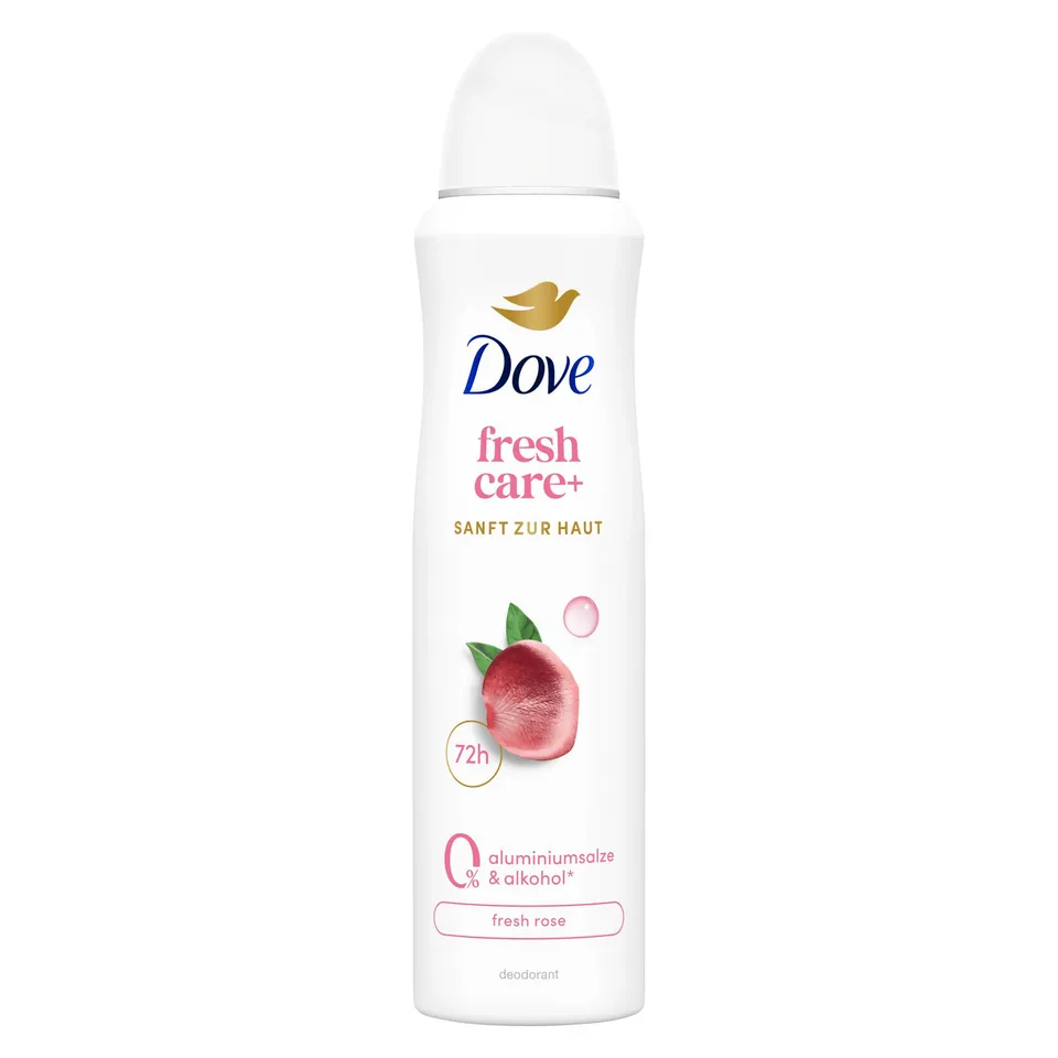 dove-fresh-care-deo-spray-fresh-rose-72h-schutz-ohne-aluminiumsalze-150-ml image 1