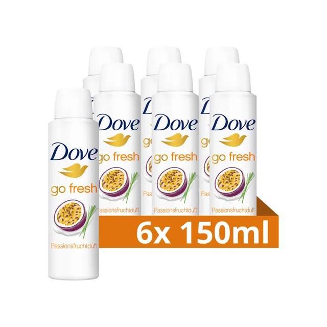 dove-go-fresh-anti-transpirant-deo-spray-passionsfrucht-6-x-150-ml-48h-schutz-0- image 1