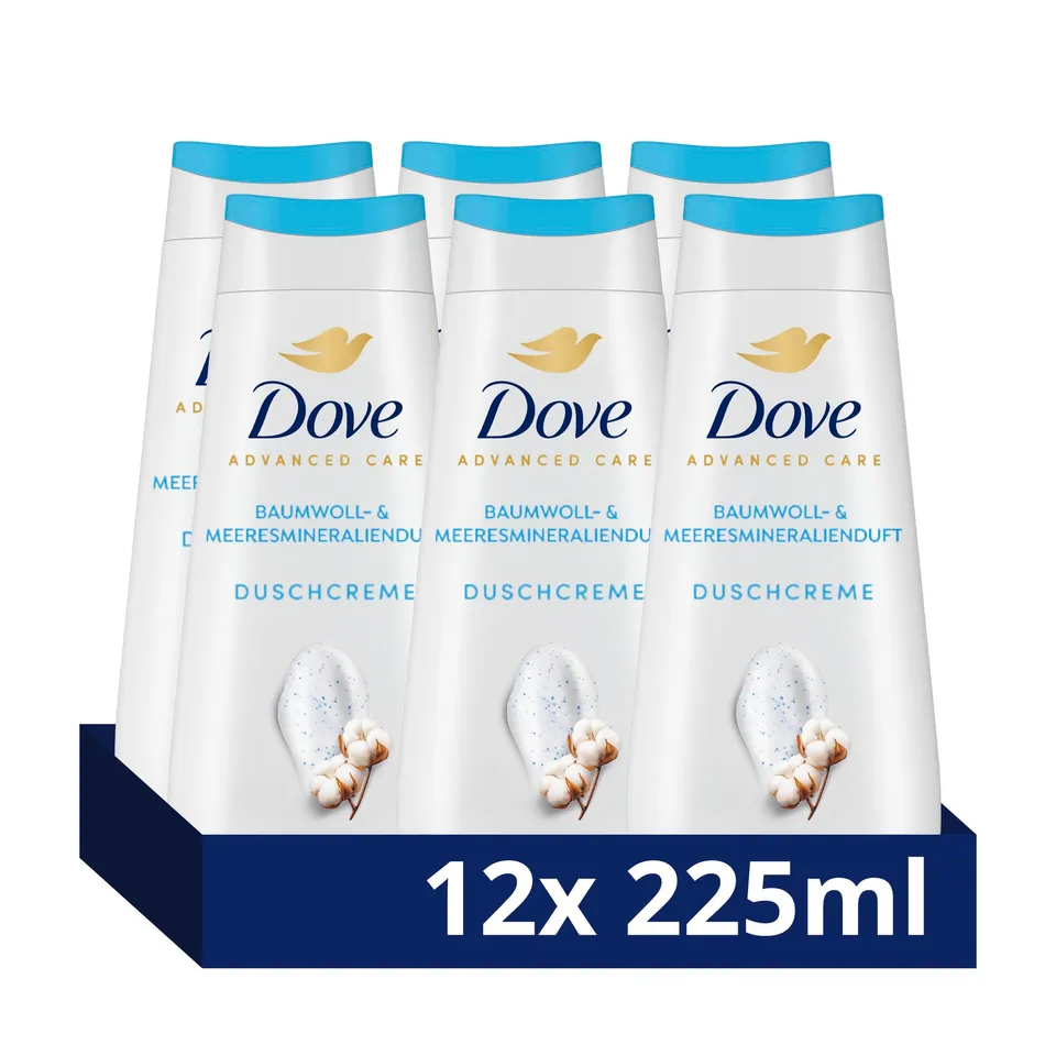 dove-advanced-care-duschcreme-mildes-peeling-pflege-pro-ceramide-12x225-ml-mehrp image 1