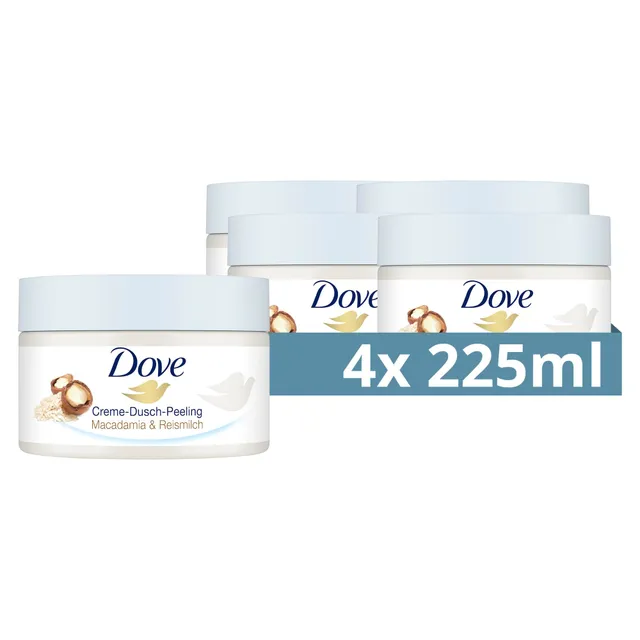 dove-creme-dusch-peeling-macadamia-reismilch-body-scrub-4x-225-ml-k-rperpeeling- image 1