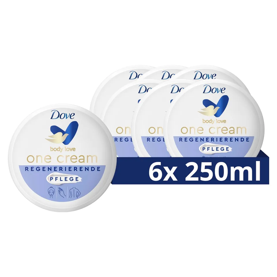 dove-body-love-one-cream-regenerierende-pflege-6-x-250-ml-body-cream-f-r-gesicht image 1