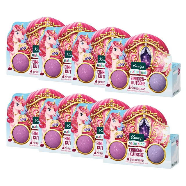kneipp-naturkind-einhorn-kutsche-kinder-sprudelbad-badekugeln-set-8-x-100-g image 1