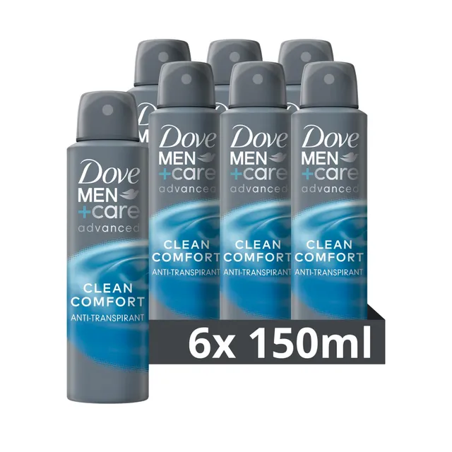 dove-men-care-advanced-anti-transpirant-spray-clean-comfort-6-x-150-ml-deo-mit-7 image 1