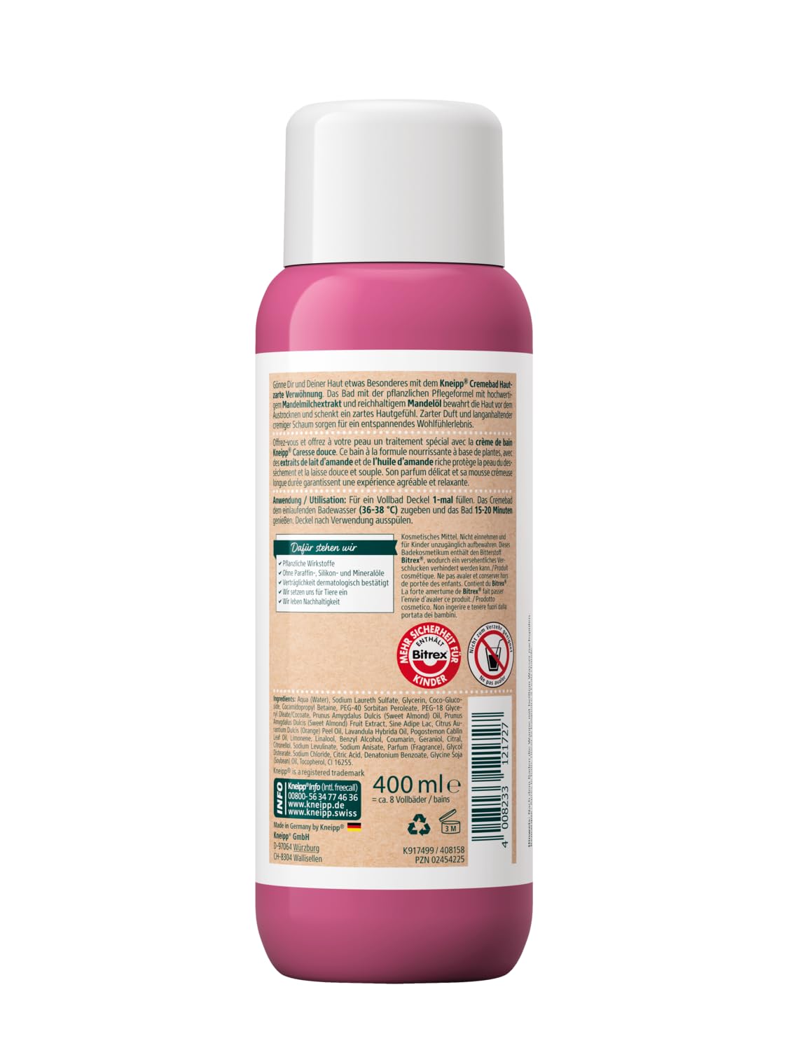 kneipp-cremebad-hautzarte-verw-hnung-400-ml-badezusatz-mit-mandelmilchextrakt-ma image 2