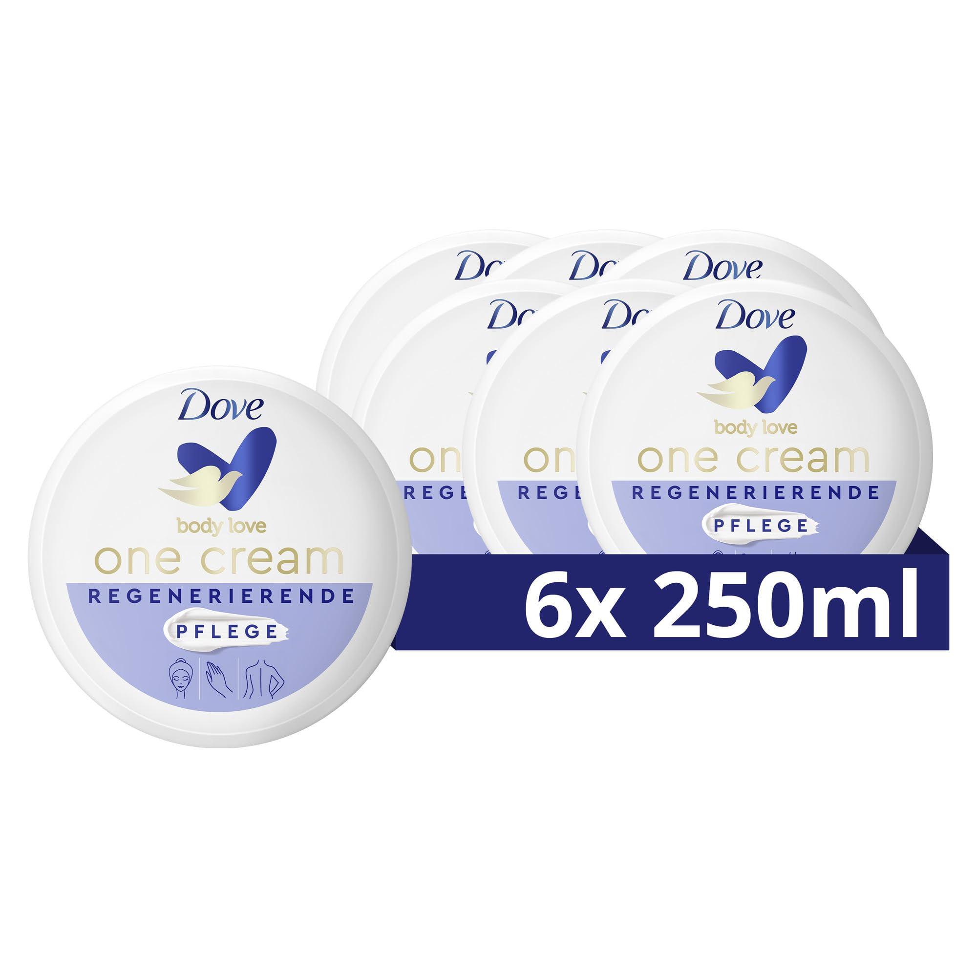 dove-body-love-one-cream-regenerierende-pflege-6-x-250-ml-body-cream-f-r-gesicht image 1