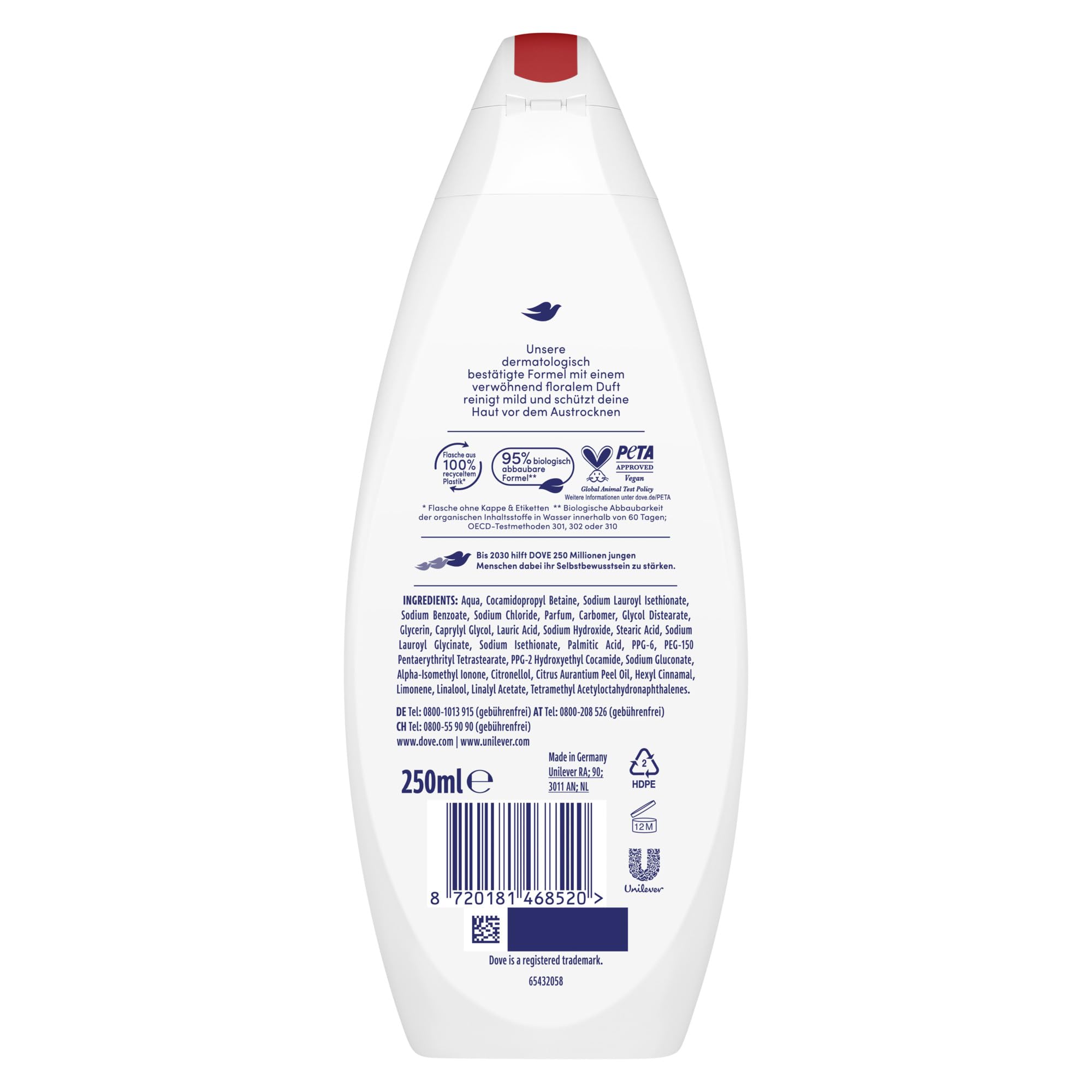 dove-pflegedusche-samt-weich-250-ml-dermatologisch-best-tigte-formel-f-r-weicher image 2
