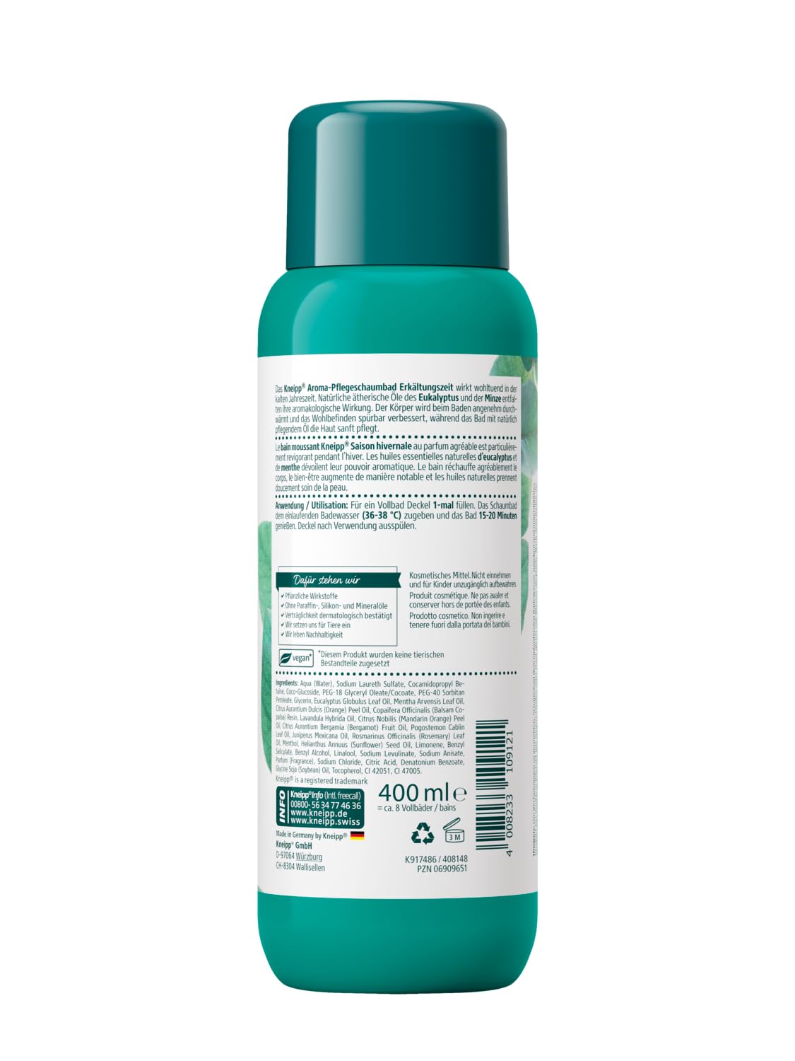 kneipp-aroma-pflegeschaumbad-erk-ltungszeit-400-ml-badezusatz-mit-eukalyptus-min image 2