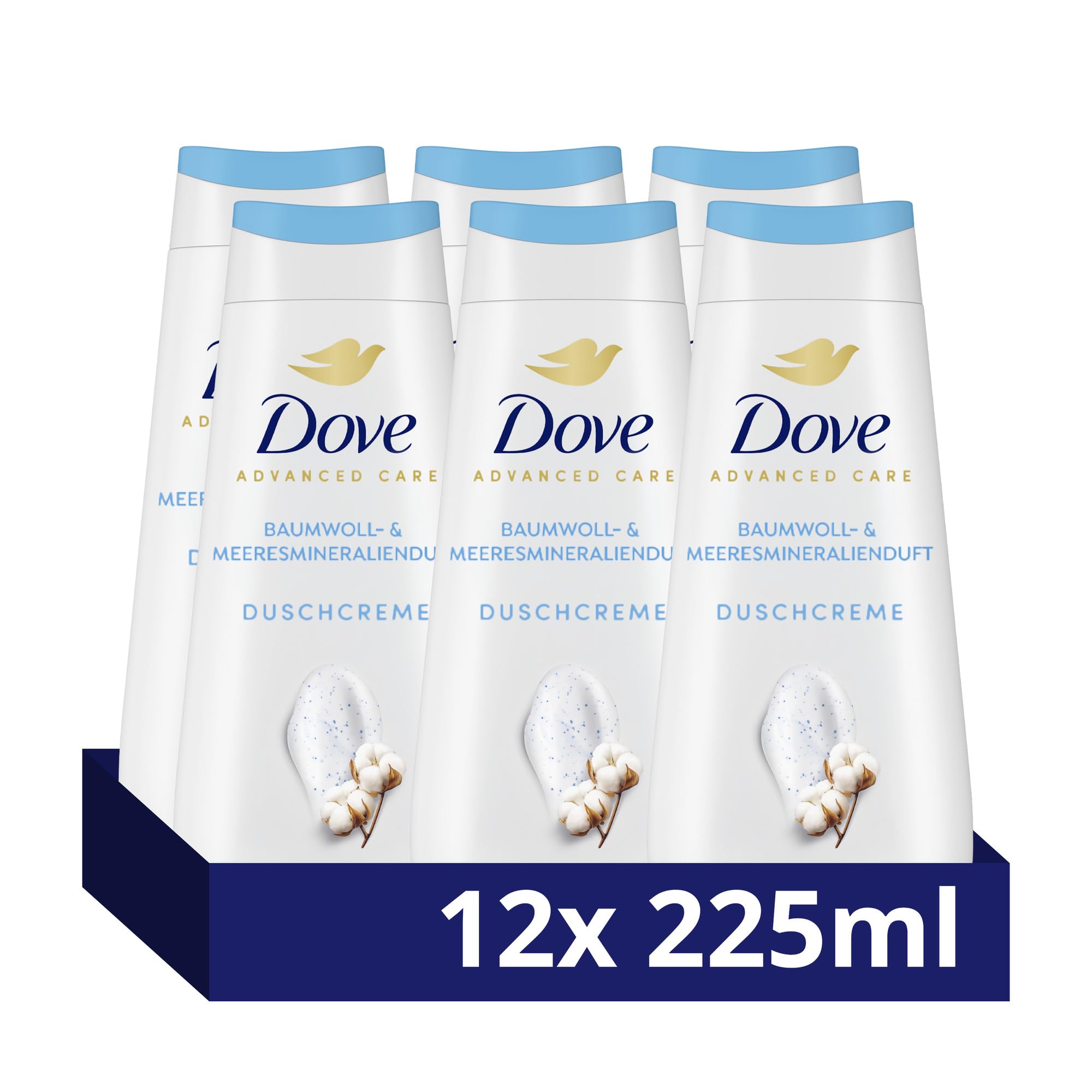 dove-advanced-care-duschcreme-mildes-peeling-pflege-pro-ceramide-12x225-ml-mehrp image 1