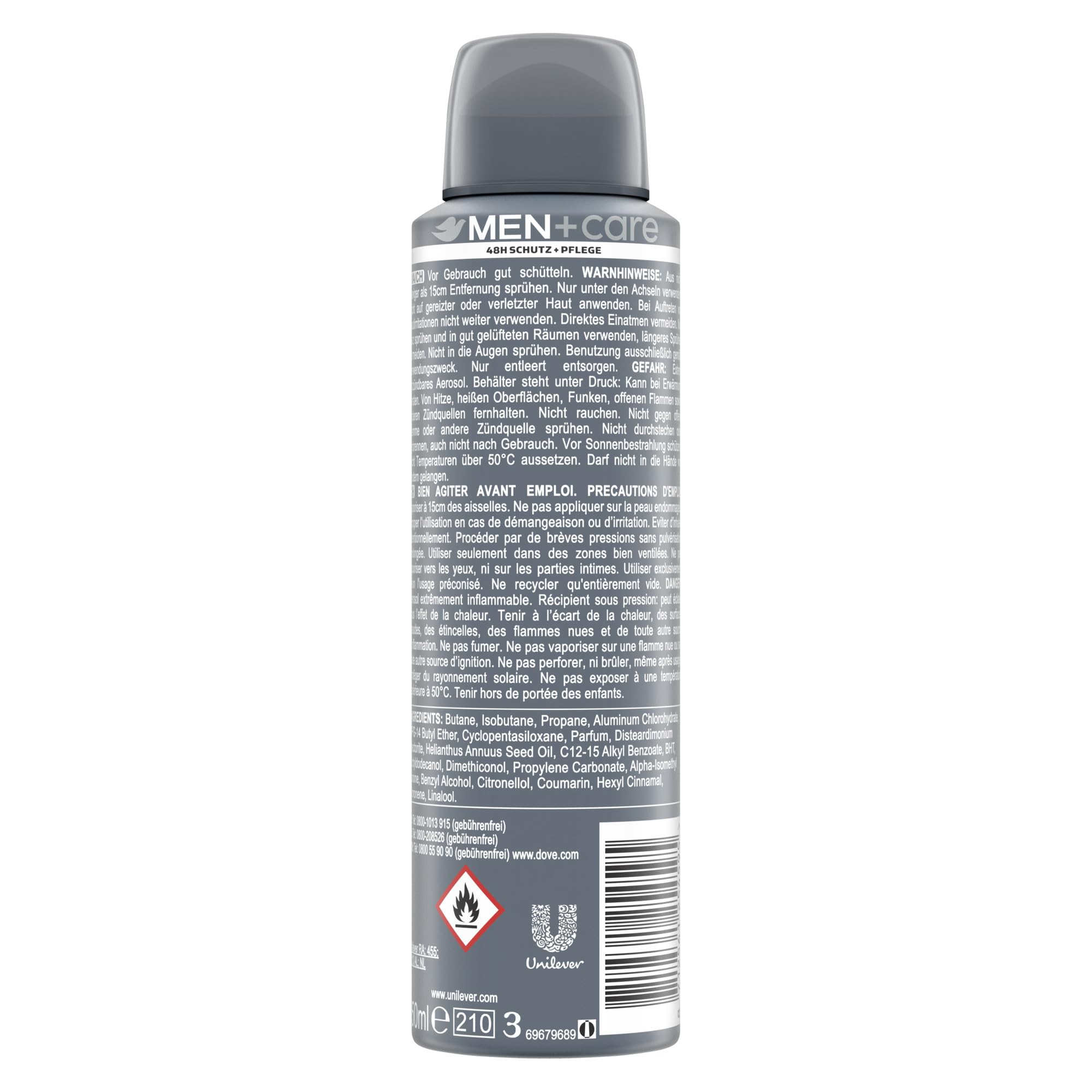 dove-men-care-advanced-anti-transpirant-spray-clean-comfort-3-x-150-ml-72h-schut image 2
