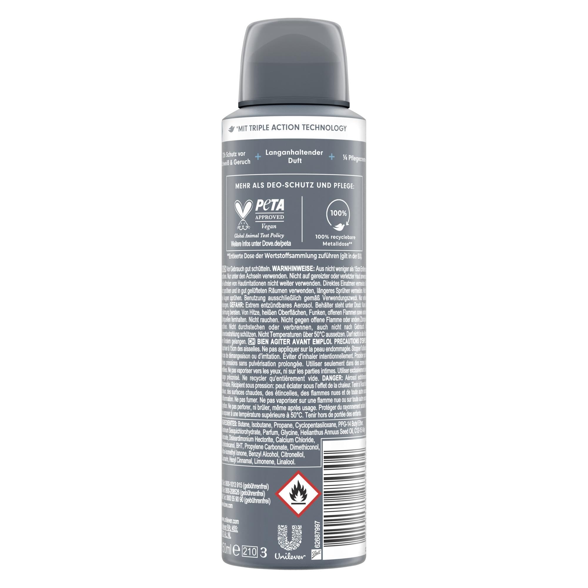 dove-men-care-advanced-anti-transpirant-spray-clean-comfort-6-x-150-ml-deo-mit-7 image 2