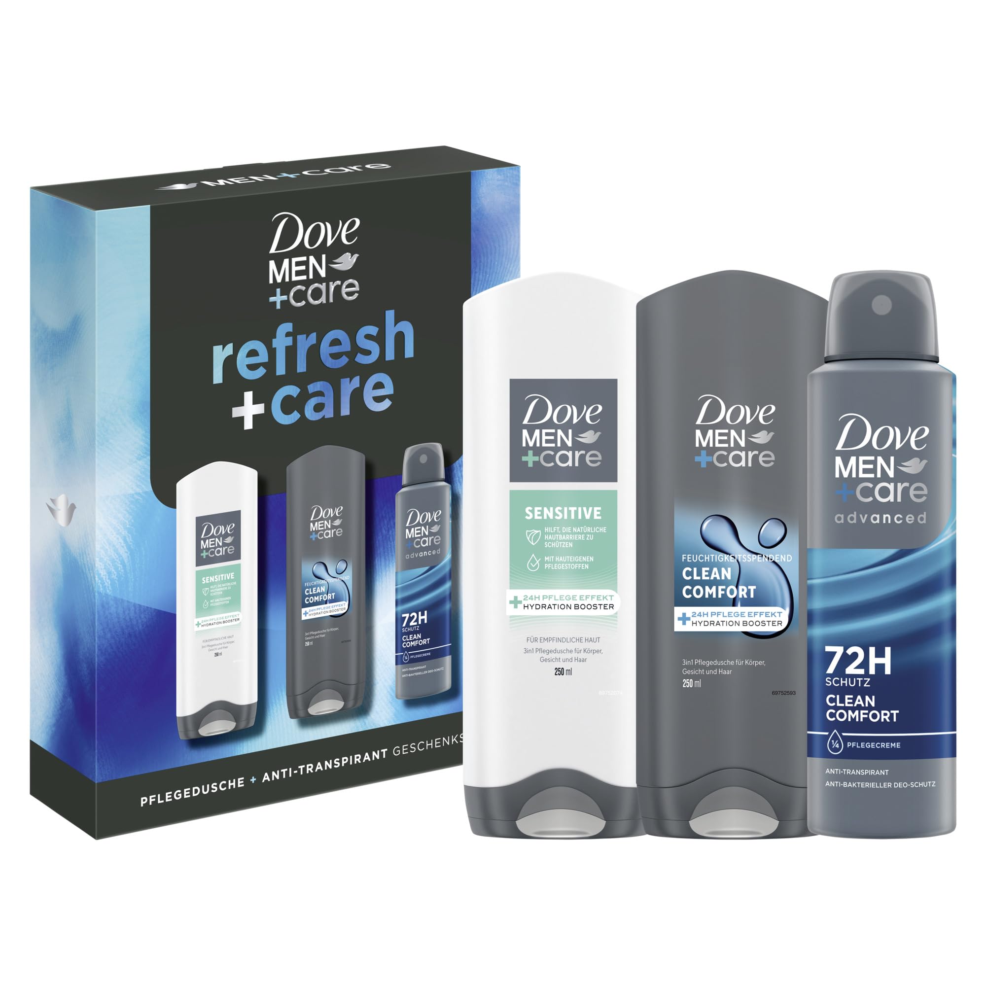 dove-men-care-geschenkbox-refresh-care-2x-3-in-1-pflegedusche-sensitive-clean-co image 2