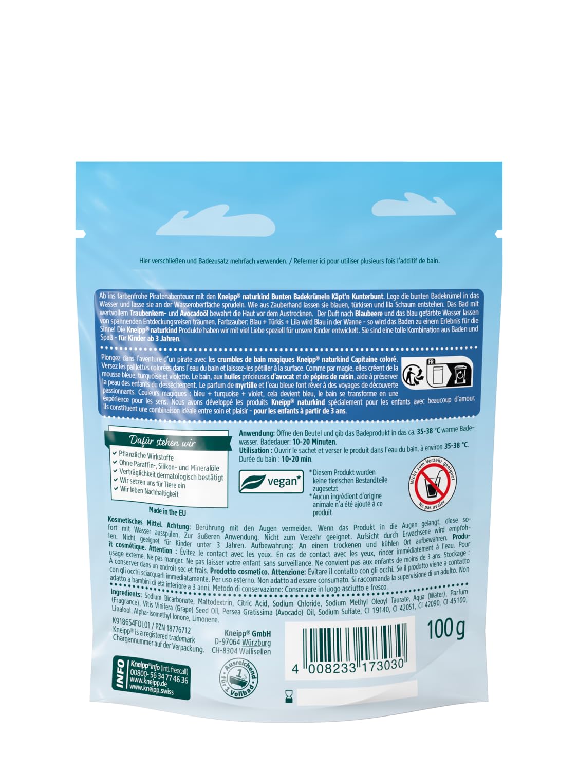 kneipp-naturkind-k-ptn-kunterbunt-badekr-mel-100-g-buntes-farbsprudelbad-f-r-kin image 2