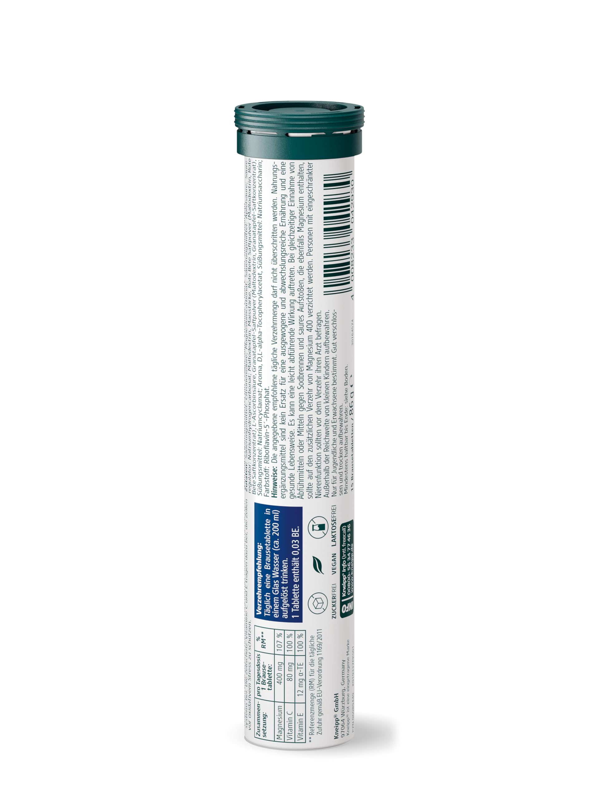 kneipp-brausetabletten-magnesium-400-vitamin-c-e-granatapfel-geschmack-15-brause image 2