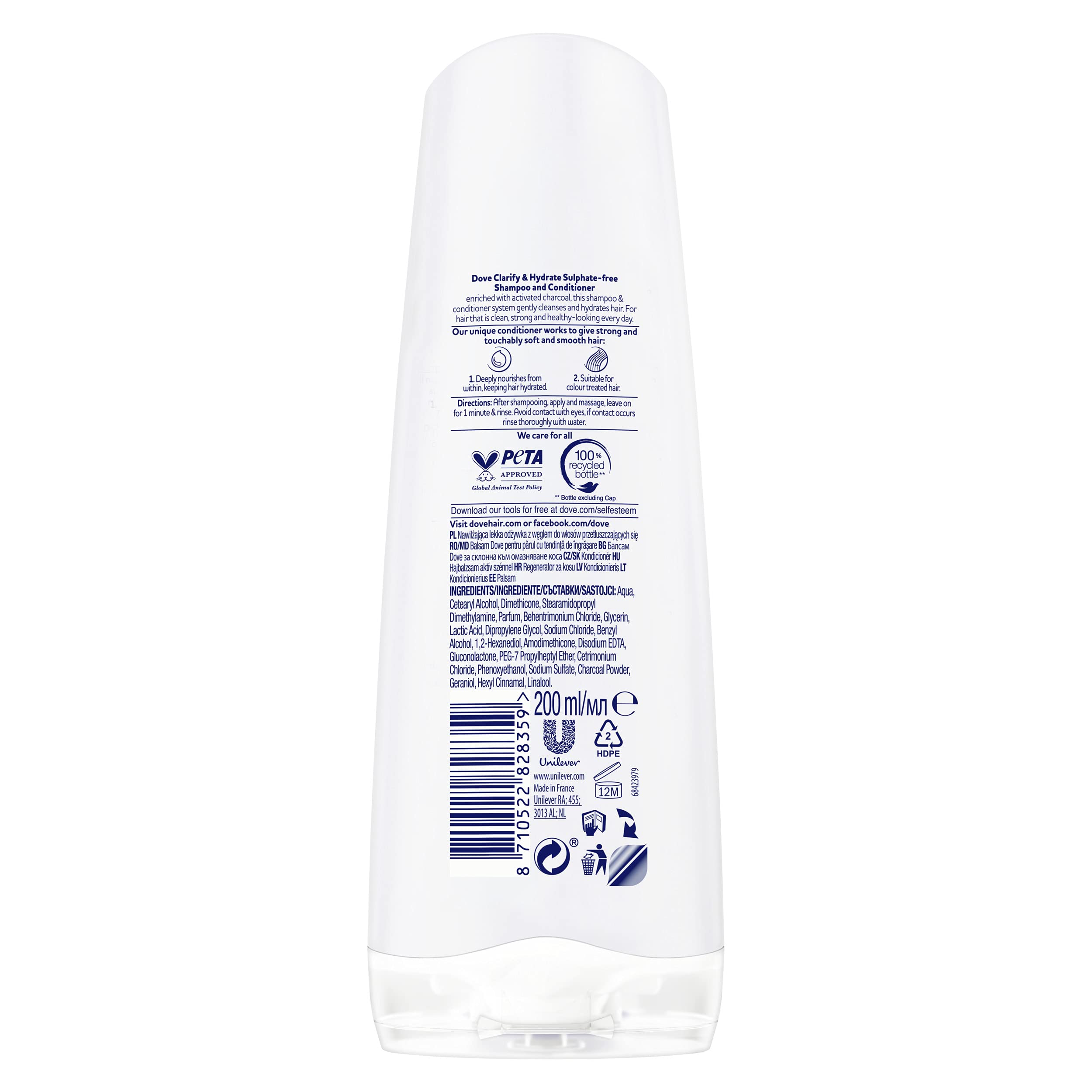 dove-conditioner-clarify-hydrate-haarsp-lung-mit-aktivkohle-6-x-200-ml-sparpack- image 3