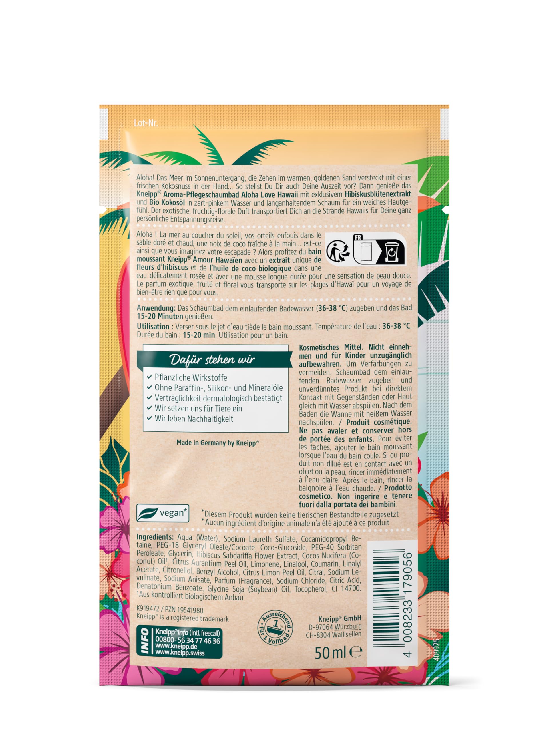 kneipp-aroma-pflegeschaumbad-aloha-love-hawaii-50-ml-badezusatz-mit-hibiskusbl-t image 2
