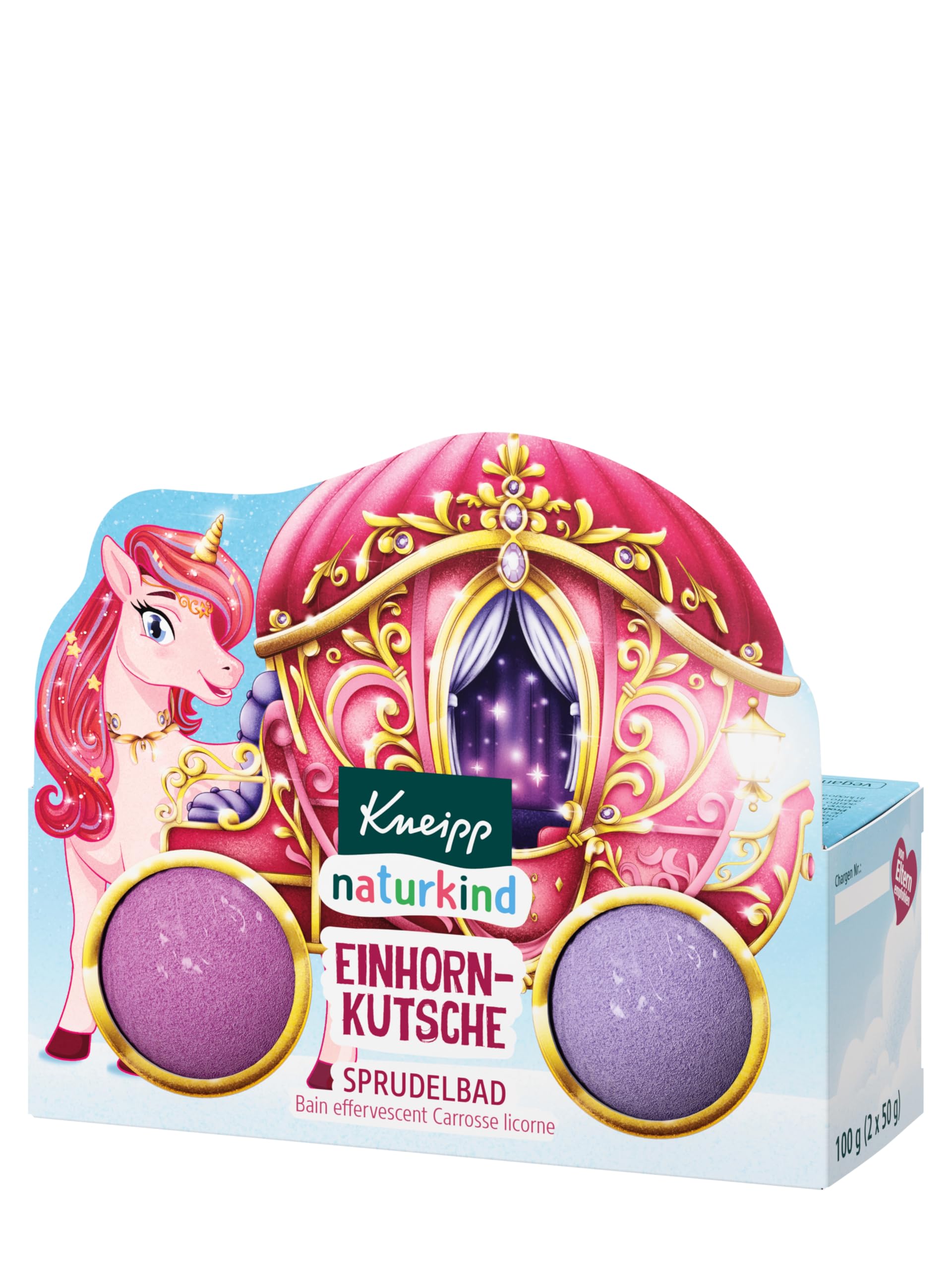 kneipp-naturkind-einhorn-kutsche-kinder-sprudelbad-badekugeln-set-8-x-100-g image 2