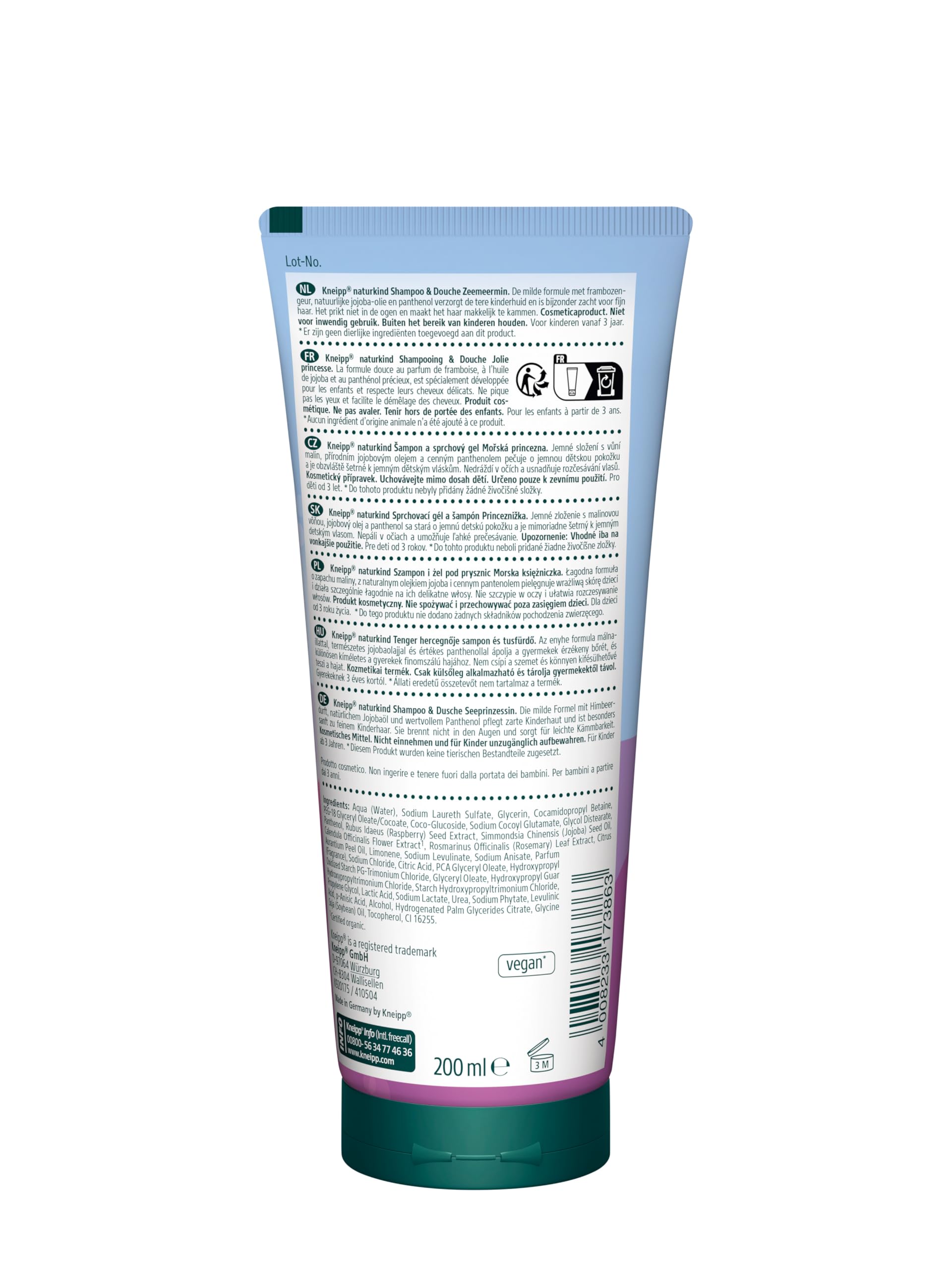 kneipp-naturkind-seeprinzessin-shampoo-dusche-2-in-1-kinderduschgel-mit-himbeerd image 2
