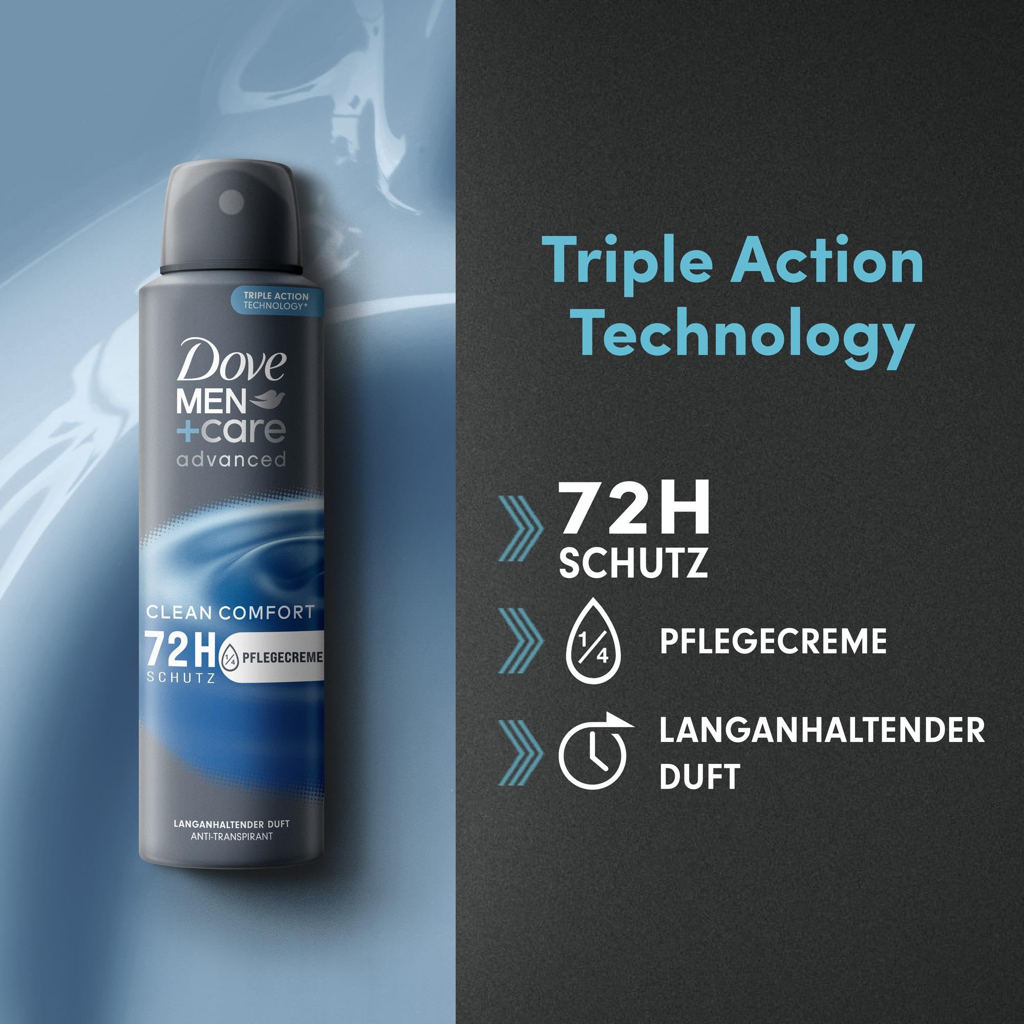 dove-men-care-advanced-anti-transpirant-spray-clean-comfort-6-x-150-ml-deo-mit-7 image 4