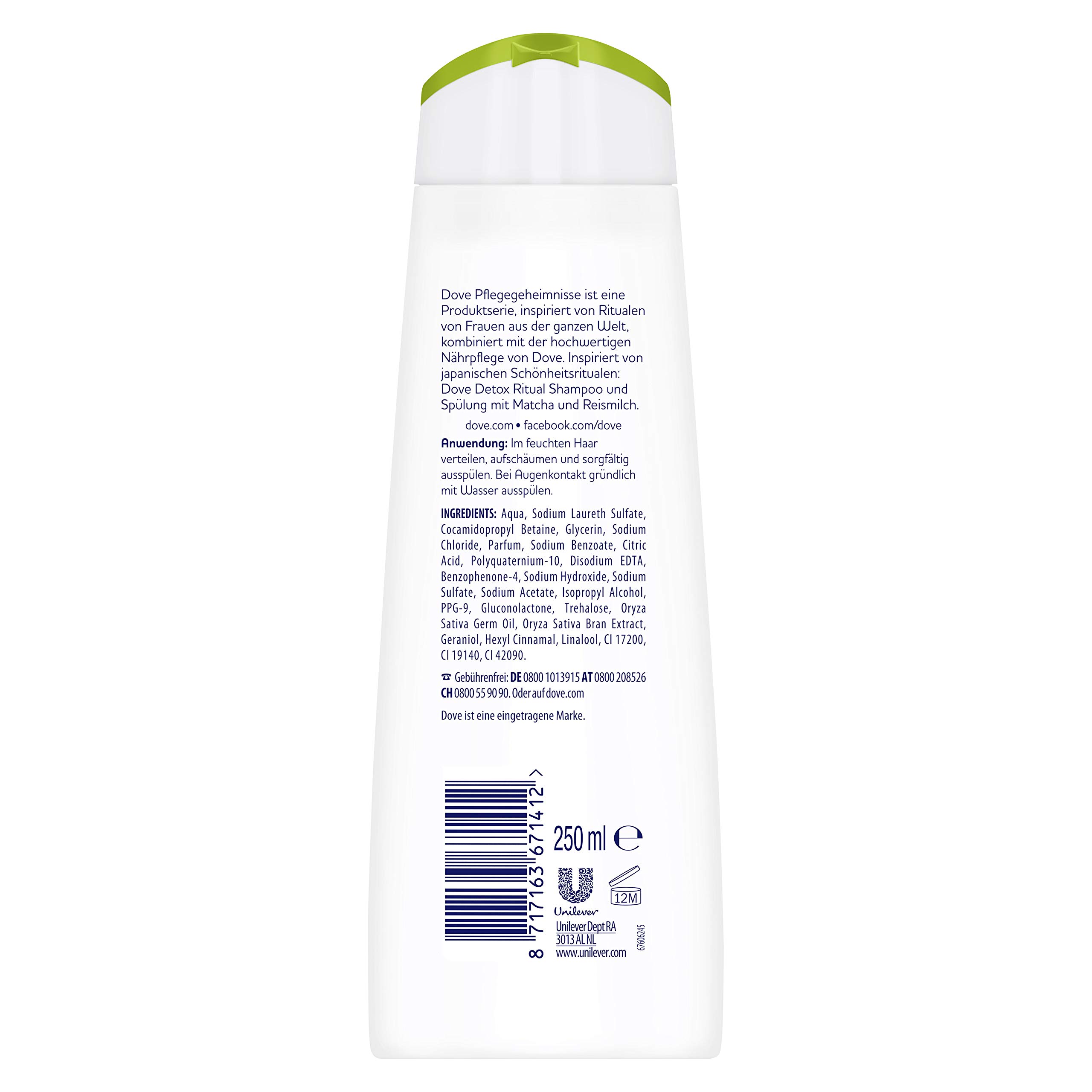 dove-pflegegeheimnisse-detox-ritual-shampoo-mit-matcha-reismilch-6er-pack-6-x-25 image 2