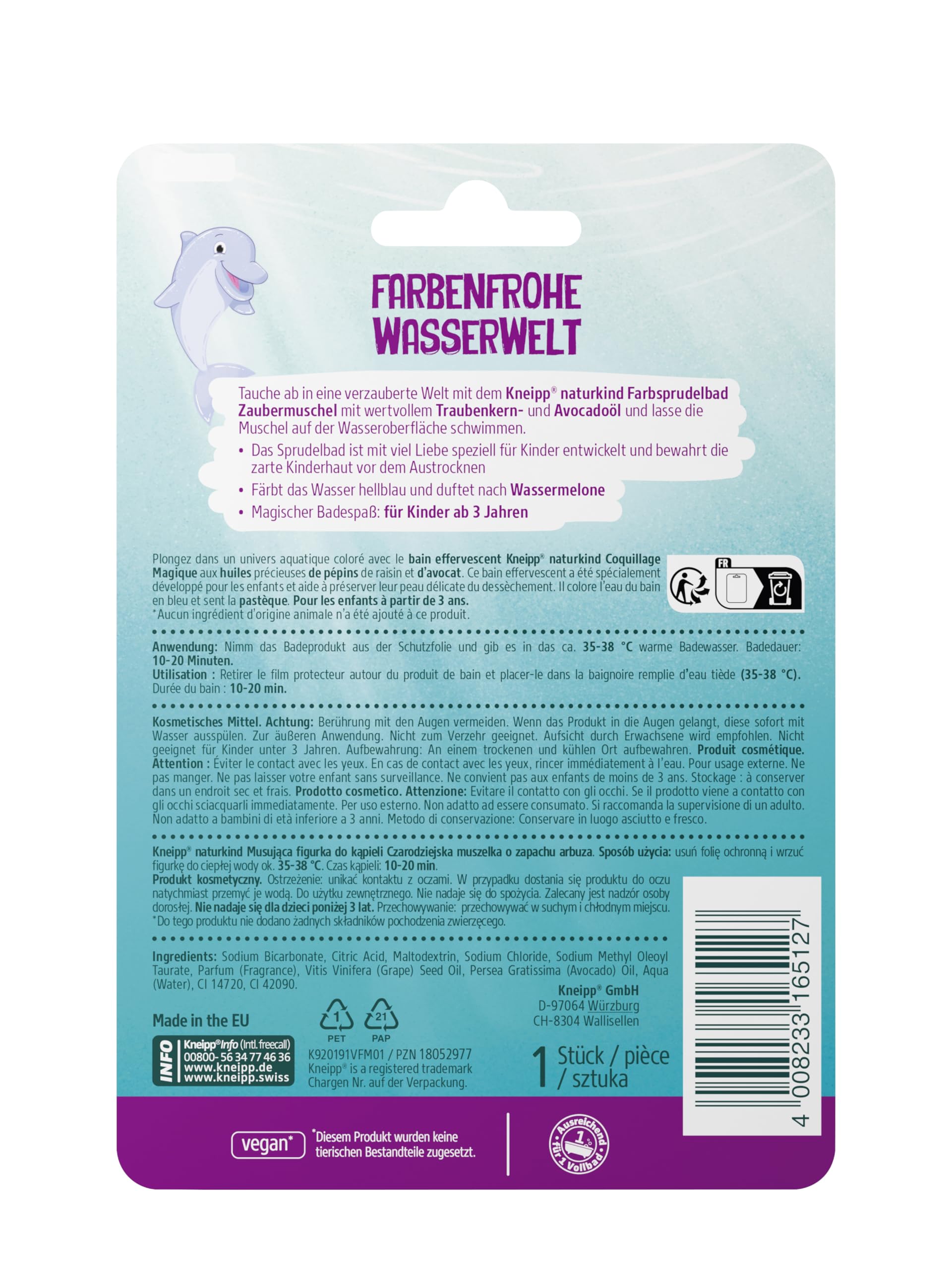 kneipp-naturkind-farbsprudelbad-zaubermuschel-wassermelone-traubenkern-avocado-l image 2